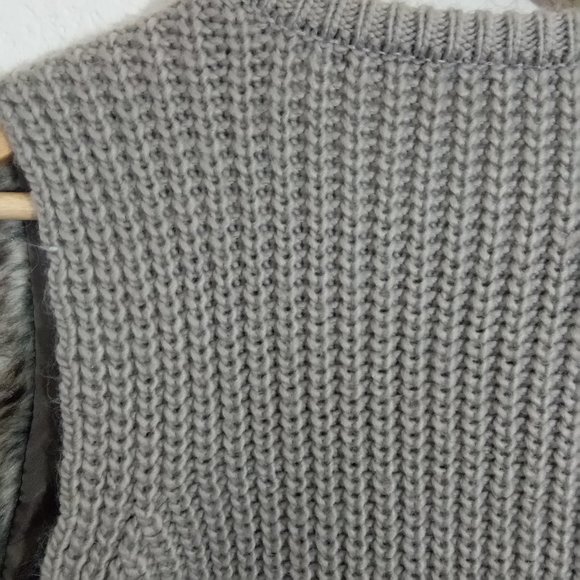 Poof Brown Waffle Knit Faux Fur Vest - Picture 6 of 8